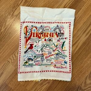 Catstudio Virginia State Kitchen‎ Tea Towel printed and embroidered 21”x28”
